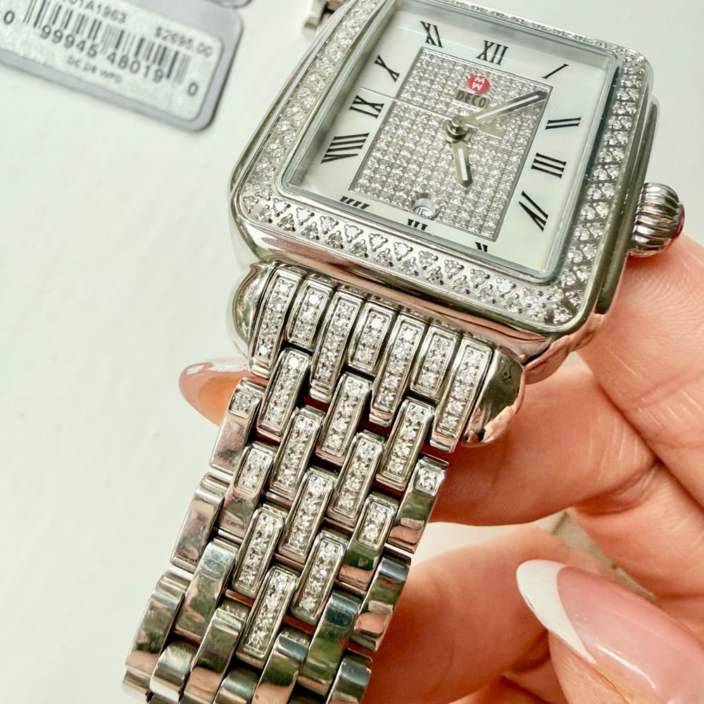 Michele Deco 18MM Diamond Dial Watch & Diamond Bracelet MW06T01A1963 - Picture 12 of 16